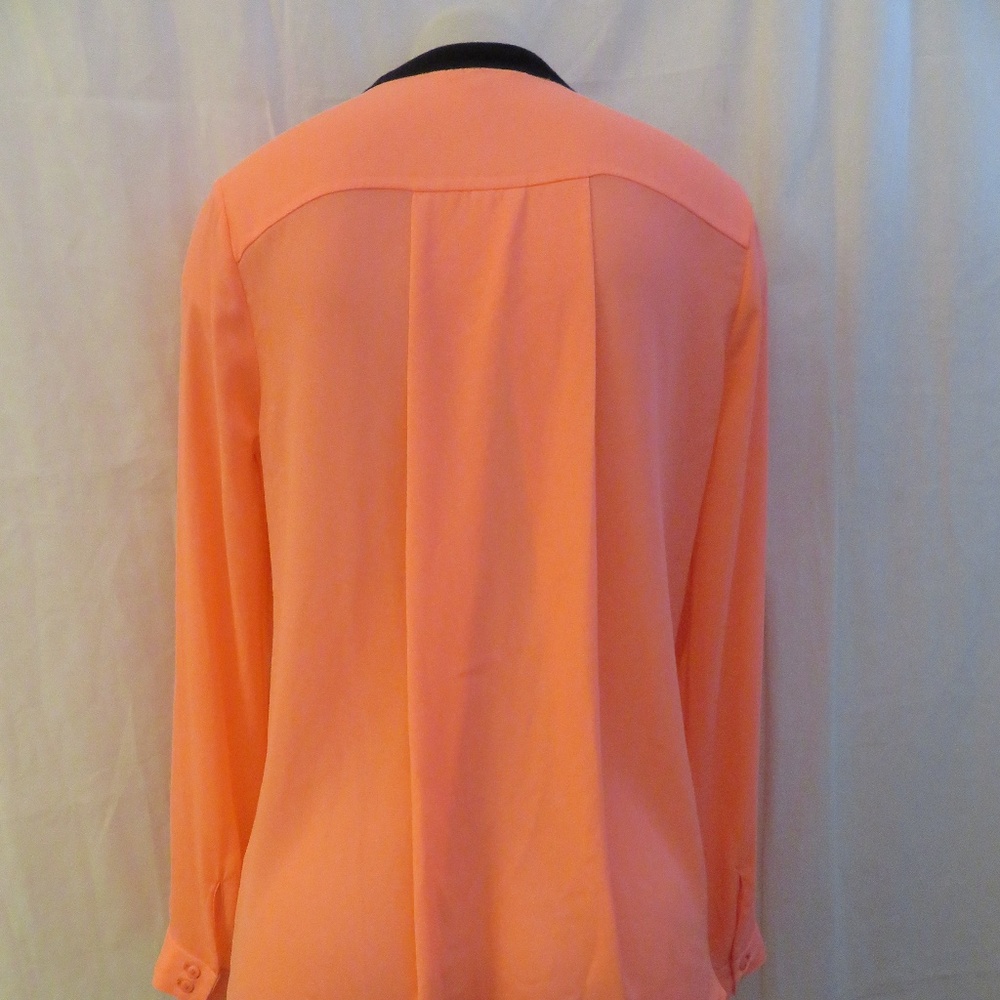 BB DAKOTA NEON PINK BUTTON DOWN SHIRT W/BLACK TRIM - Picture 5 of 7